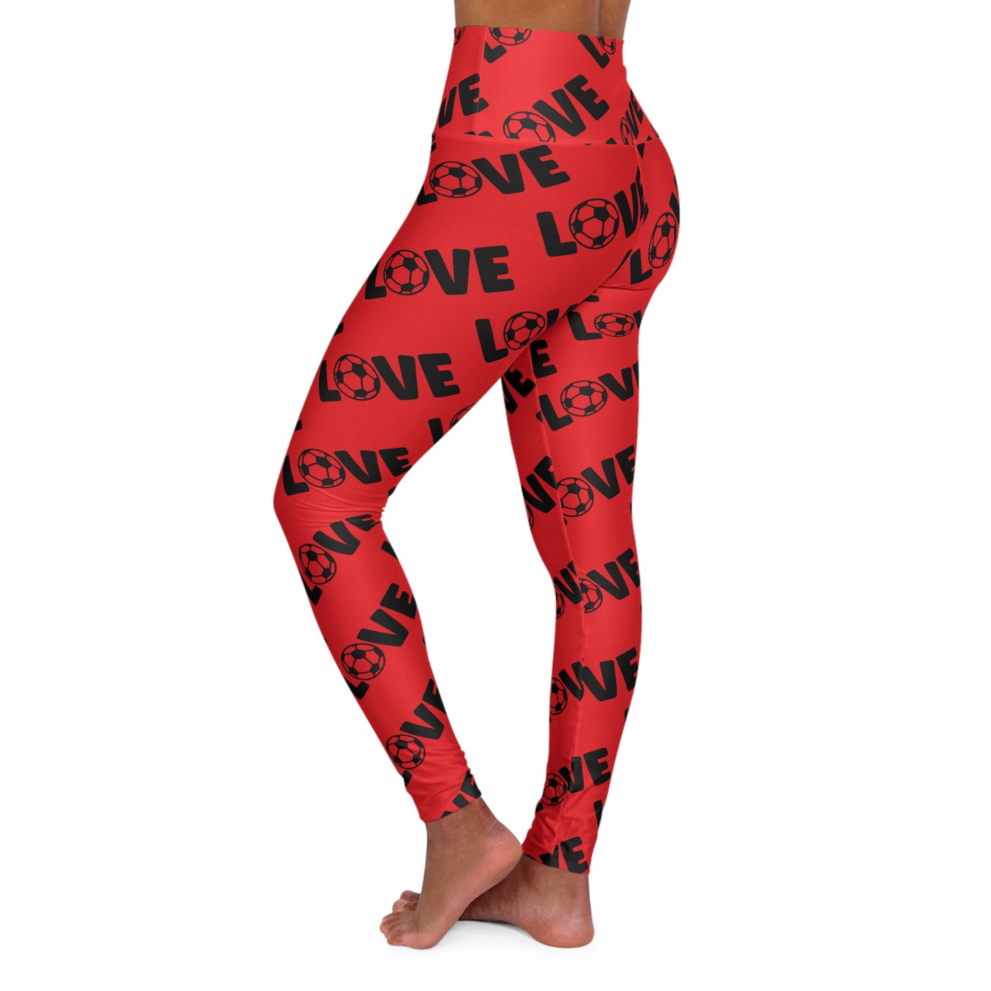 Yoga Leggings - High Waisted Love Soccer Design