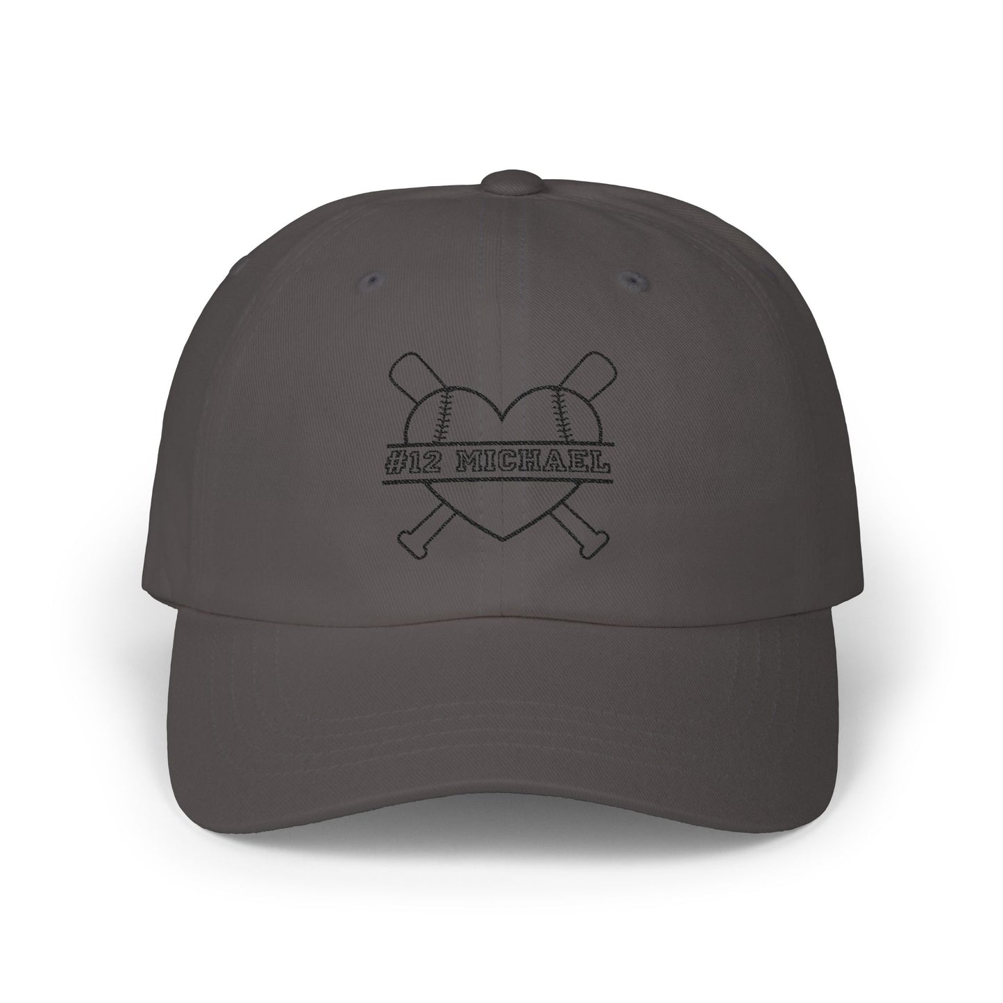 Personalized Baseball Mom Cap with Heart Design