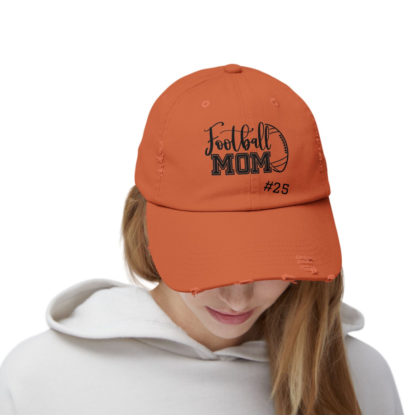Football Mom Distressed Cap - Stylish & Casual Gift for Sports Moms