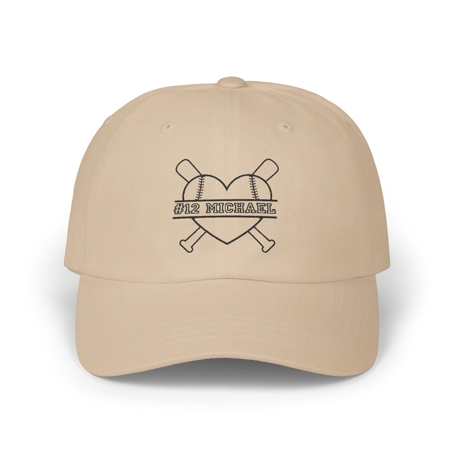 Personalized Baseball Mom Cap with Heart Design