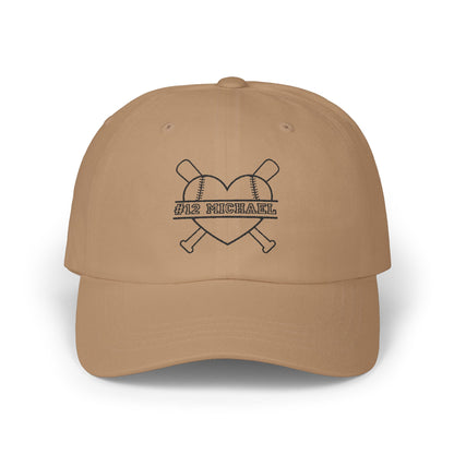 Personalized Baseball Mom Cap with Heart Design