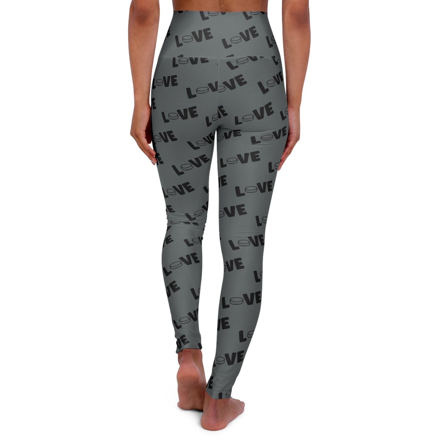 Yoga Leggings - High Waisted Love Hockey Design