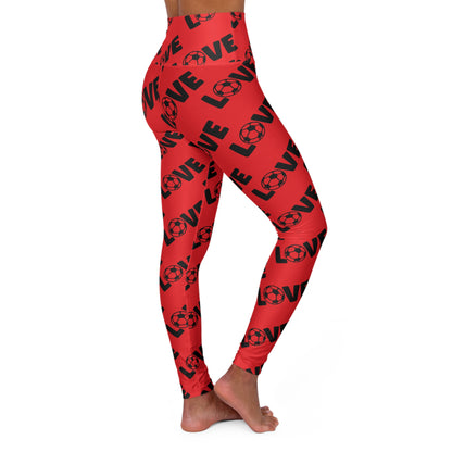Yoga Leggings - High Waisted Love Soccer Design