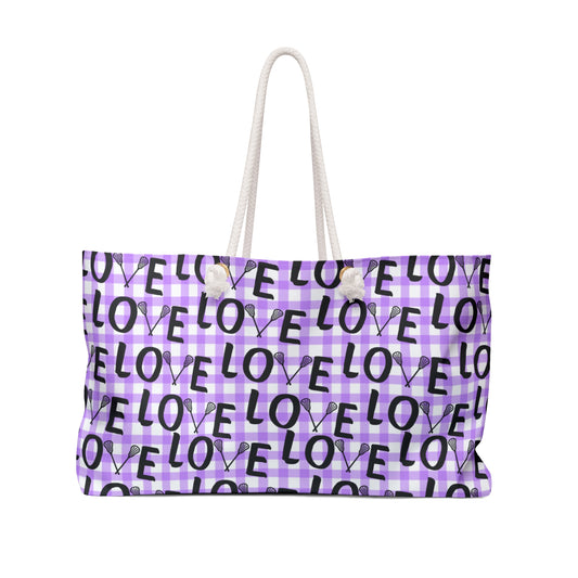 Drawstring Weekender Bag Sports Parents Lacrosse Mom Personalized
