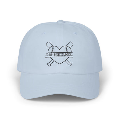 Personalized Baseball Mom Cap with Heart Design