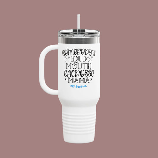 Personalized Sports Lacrosse Mom Insulated Travel Mug, 40oz