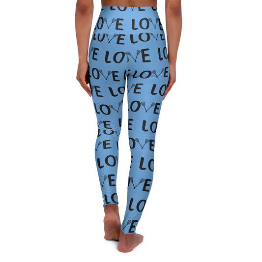 High Waisted Yoga Leggings - Love Lacrosse Design