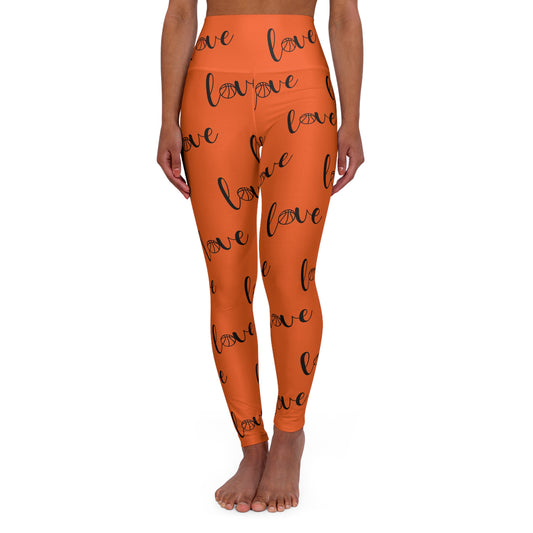 Yoga Leggings - High Waisted Love Basketball Design