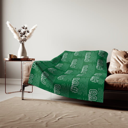 Football Mom Sweatshirt Blanket with Personalized Childs Number