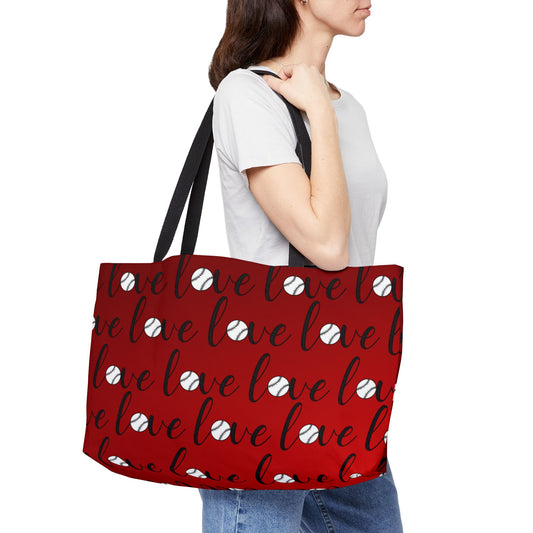 Baseball Weekender Tote Bag - Personalized Sports Mom Gift