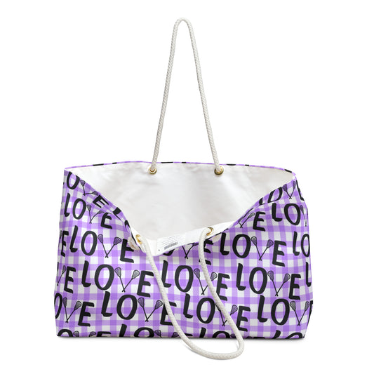 Drawstring Weekender Bag Sports Parents Lacrosse Mom Personalized