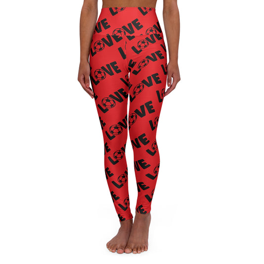 Yoga Leggings - High Waisted Love Soccer Design