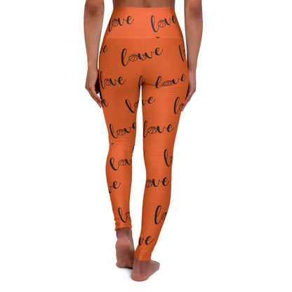 Yoga Leggings - High Waisted Love Basketball Design