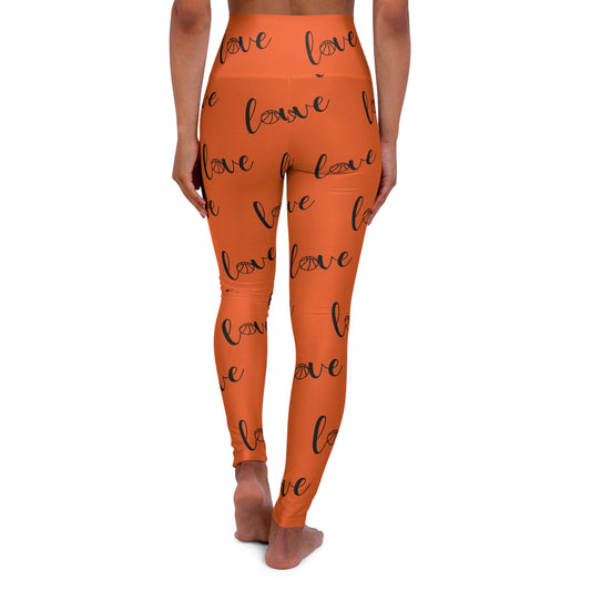 Yoga Leggings - High Waisted Love Basketball Design