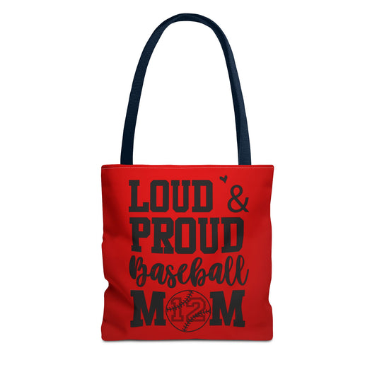 Personalized Baseball Mom Tote Bag