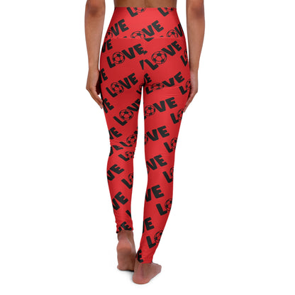 Yoga Leggings - High Waisted Love Soccer Design