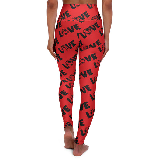 Yoga Leggings - High Waisted Love Soccer Design